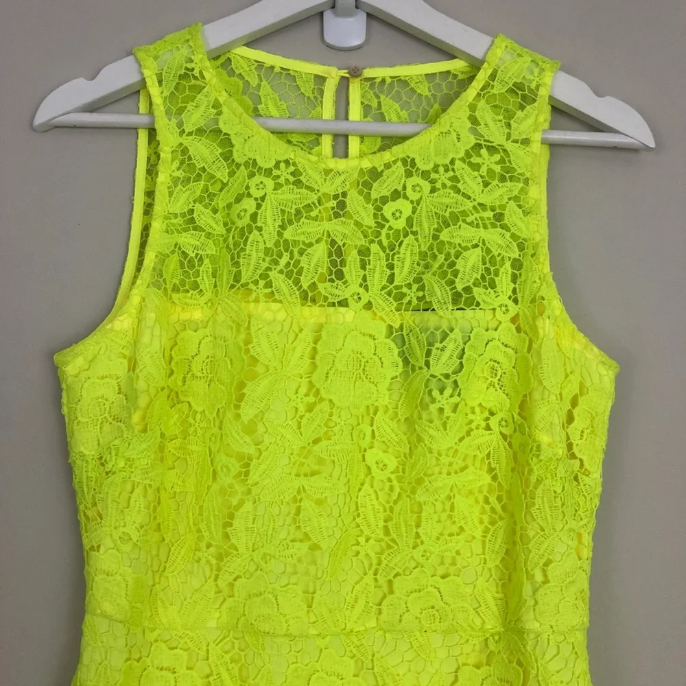 J. Crew Collection Neon Lace Sheath Dress